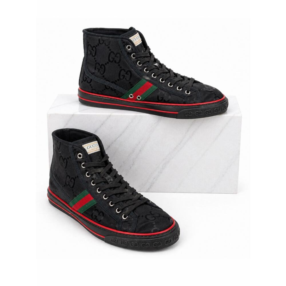 Gucci Off the Grid High Top Sneakers 1977 Tennis Shoes Black Men Size 8/ 8.5